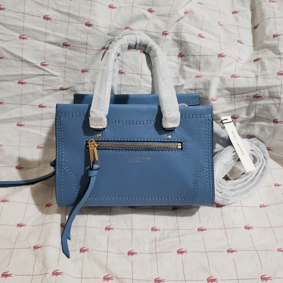 NWT Marc Jacobs Mini Cruiser Pebbled Leather Satchel Tote Blue Heaven M0015022 - Picture 1 of 9